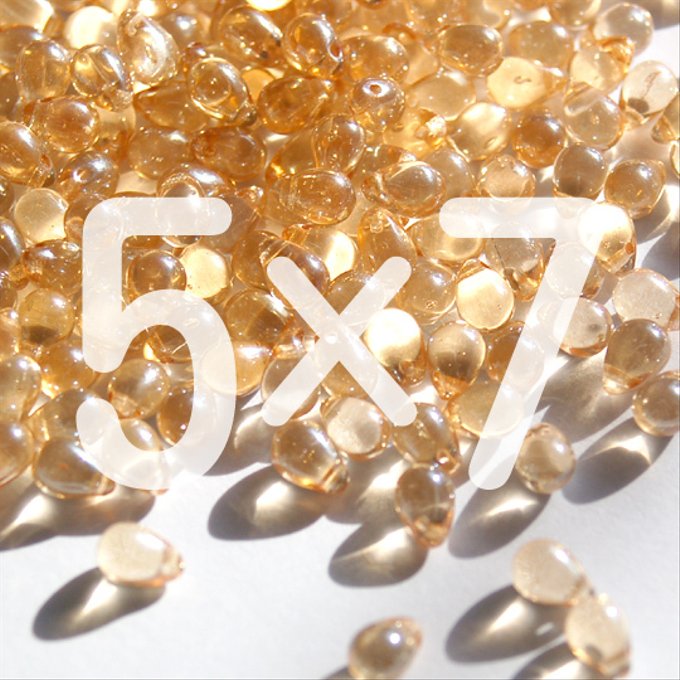 チェコビーズ ドロップ 5x7mm シャンパン ラスター|20個入 ハンドメイド素材 BULBULBEADS