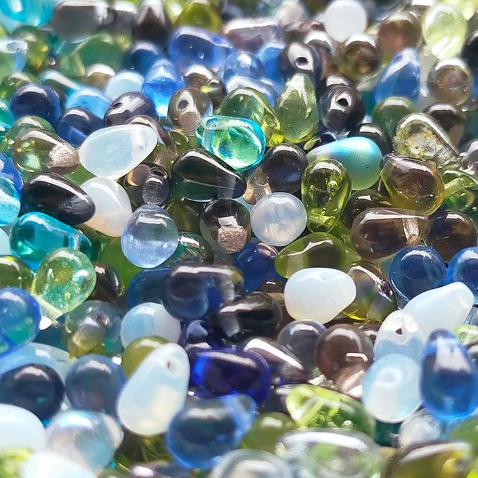 チェコビーズ ドロップ 4x6mm アソートMIX B|100個入 ハンドメイド素材 BULBULBEADS