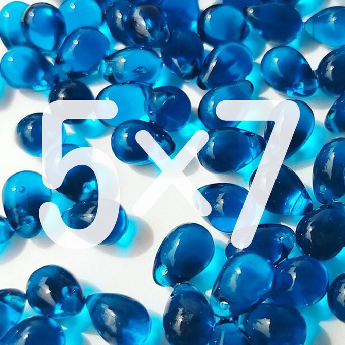 チェコビーズ ドロップ 5x7mm カプリブルー 8 クリア|40個入 ハンドメイド素材 BULBULBEADS