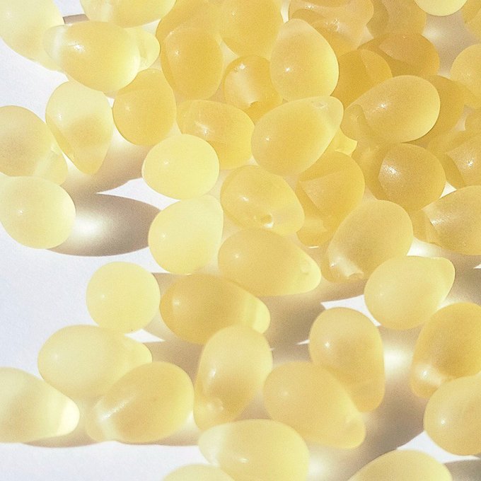 チェコビーズ ドロップ 6×9mm トパーズイエロー3・マット|20個入 ハンドメイド素材 BULBULBEADS