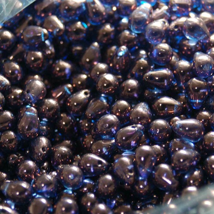 チェコビーズ ドロップ 6x9mm ベガパープルラスター|10個入 ハンドメイド素材 BULBULBEADS