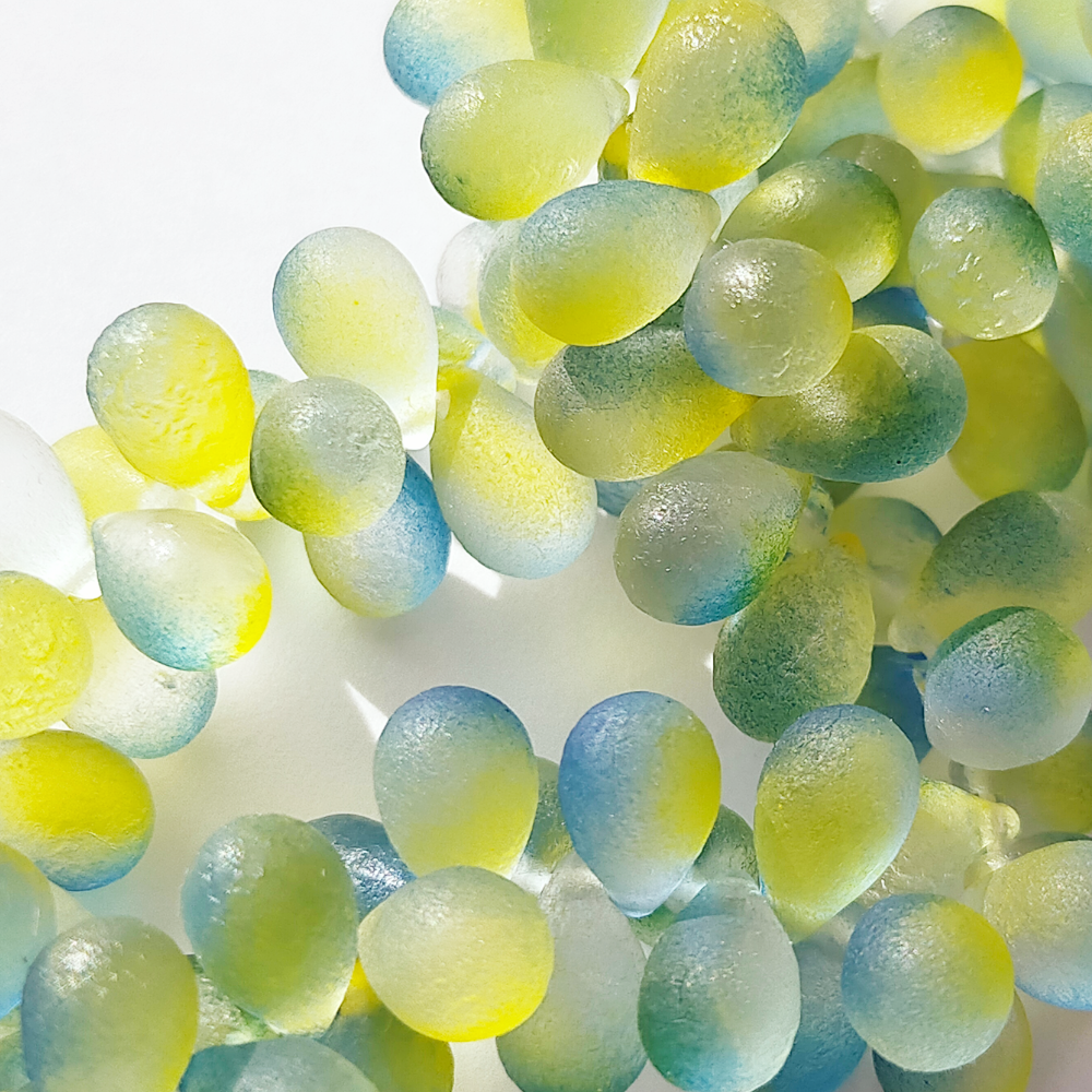 チェコガラスビーズ ドロップ 6×9mm キーライムポップ