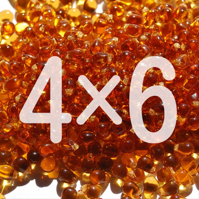 チェコビーズ ドロップ 4×6mm トパーズ ダーク|20個入 ハンドメイド素材 BULBULBEADS