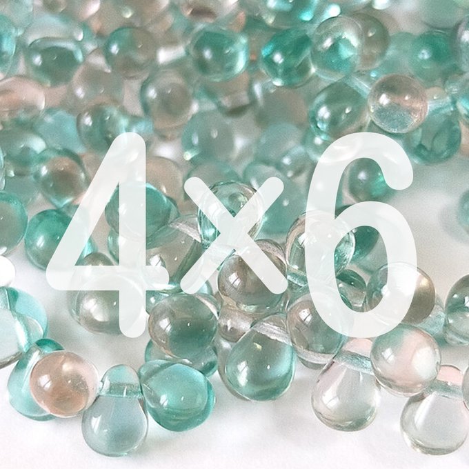 チェコビーズ ドロップ 4×6mm ライトエメラルド・ロザリン|60個入 ハンドメイド素材 BULBULBEADS