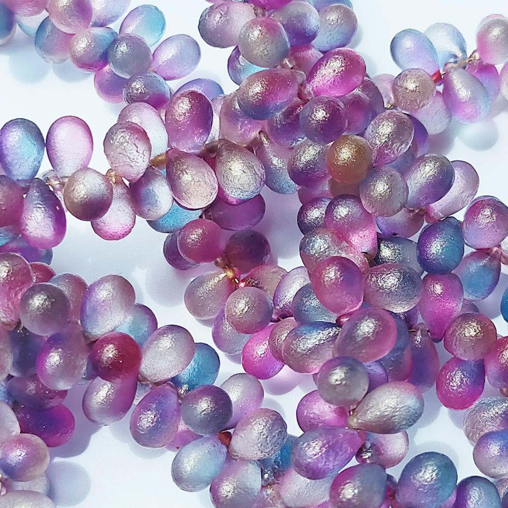 チェコビーズ ドロップ 6x9mm ムーンベリーミスト・ゴールドシマー|10個入 ハンドメイド素材 BULBULBEADS