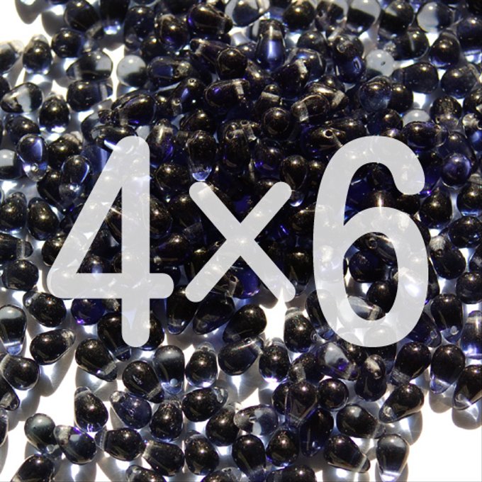 チェコビーズ ドロップ 4×6mm モンタナブルー|40個入 ハンドメイド素材 BULBULBEADS