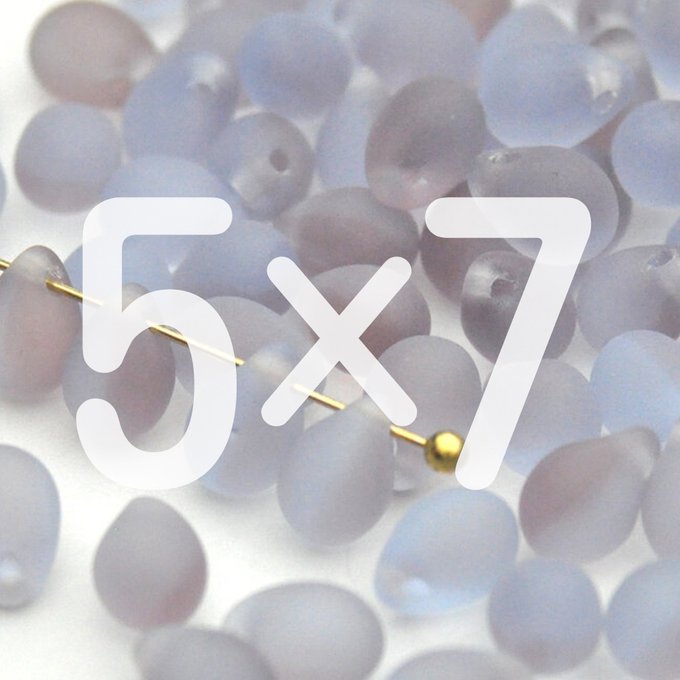 チェコビーズ ドロップ 5×7mm アメジスト サファイア|40個入 ハンドメイド素材 BULBULBEADS