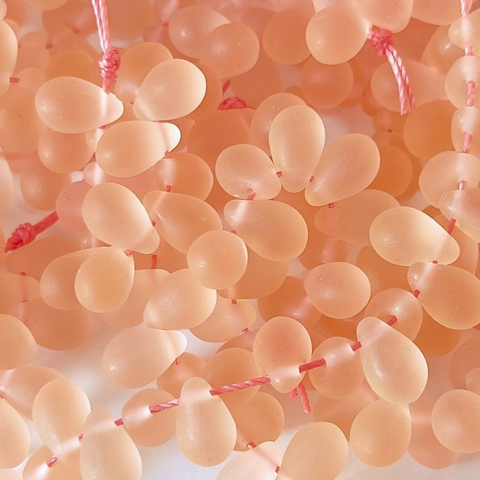 チェコビーズ ドロップ 6×9mm サクラピンク・ダークマット|20個入 ハンドメイド素材 BULBULBEADS