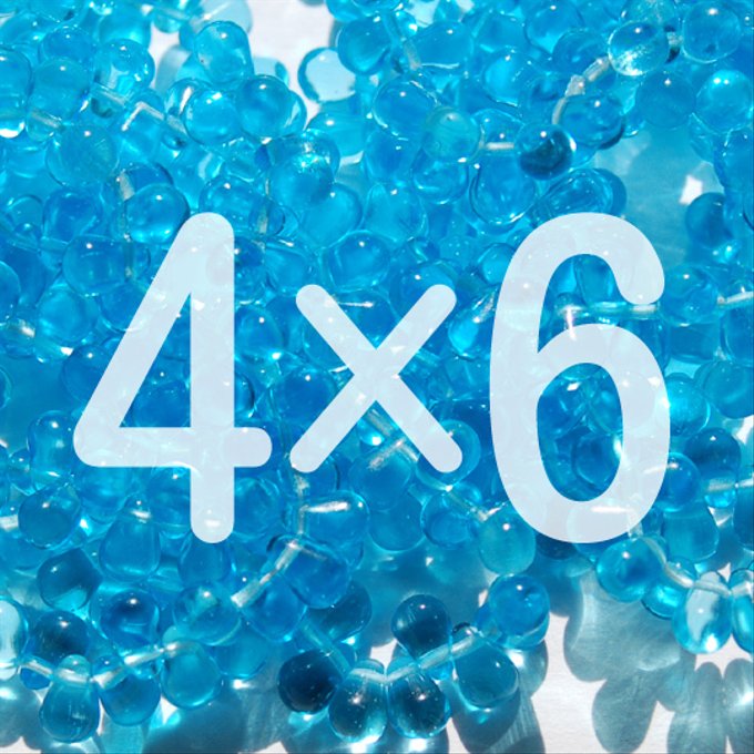 チェコビーズ ドロップ 4x6mm アクアブルー|30個入 ハンドメイド素材 BULBULBEADS