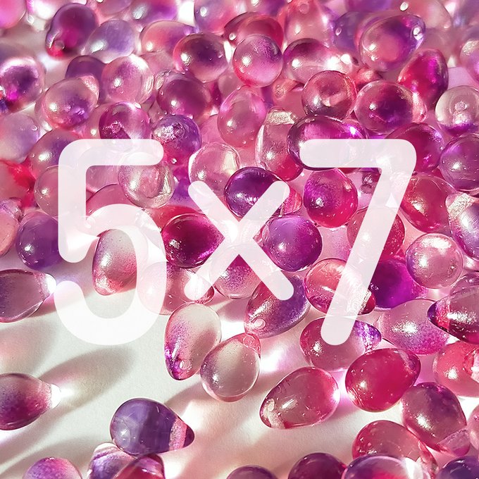 チェコビーズ ドロップ 5×7mm デュアル レッドピンク×パープル|40個入 ハンドメイド素材 BULBULBEADS