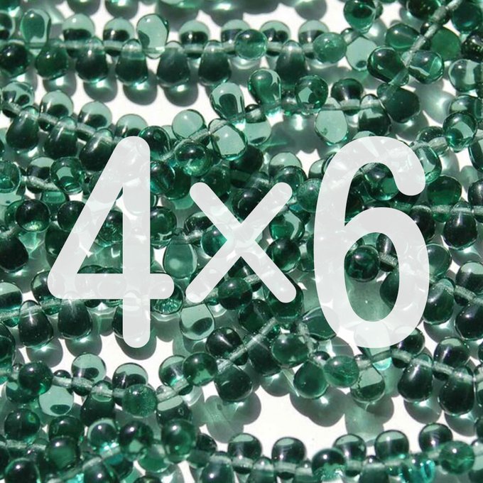 チェコビーズ ドロップ 4×6mm トルマリン|60個入 ハンドメイド素材 BULBULBEADS