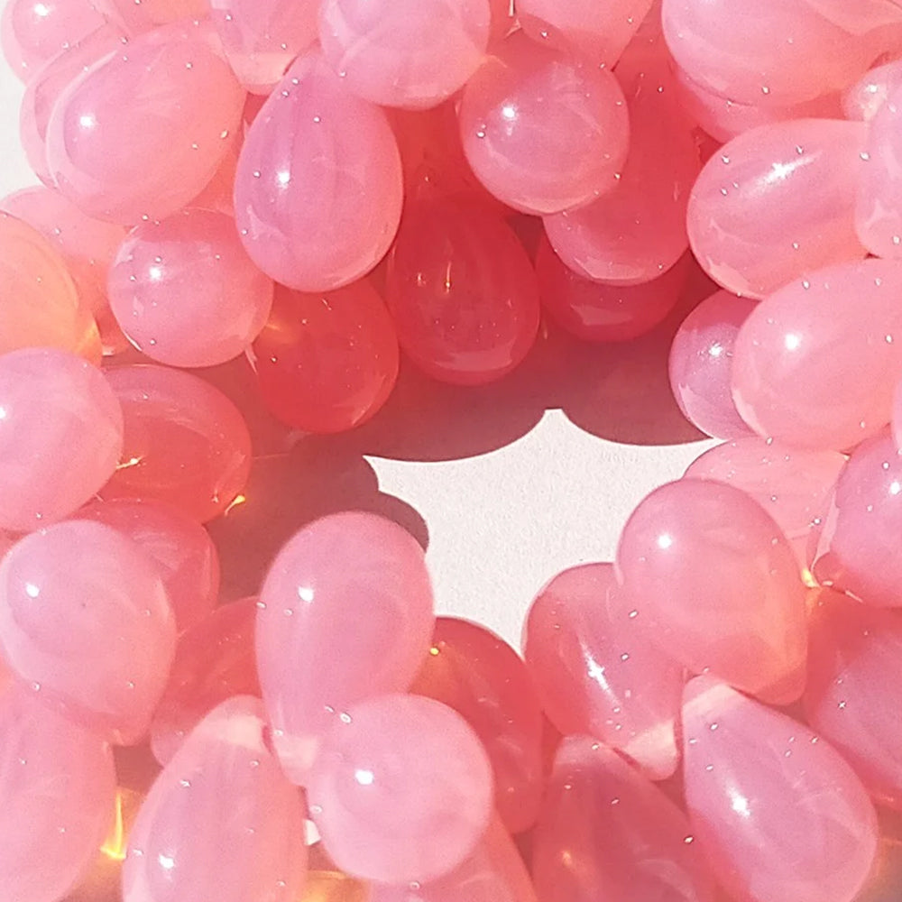 チェコビーズ ドロップ 6x9mm ピンク1・オパール|10個入 ハンドメイド素材 BULBULBEADS