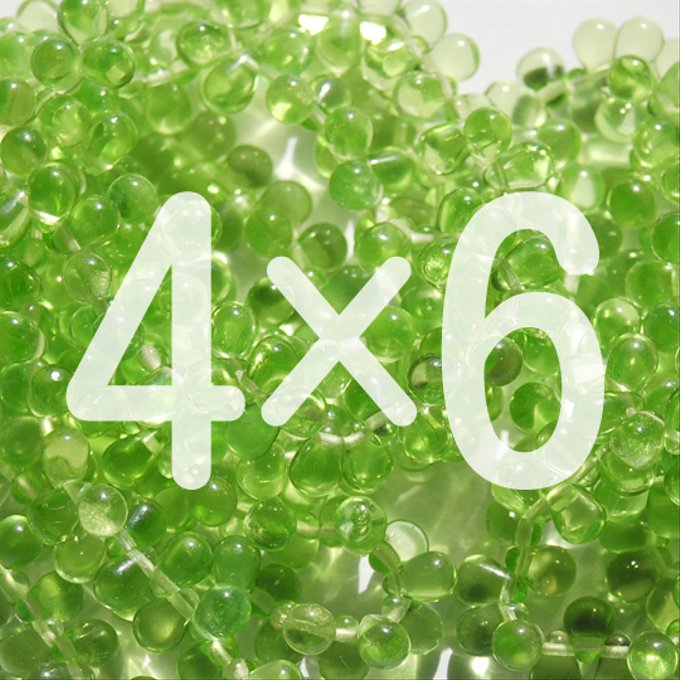チェコビーズ ドロップ 4x6mm リーフグリーン|30個入 ハンドメイド素材 BULBULBEADS