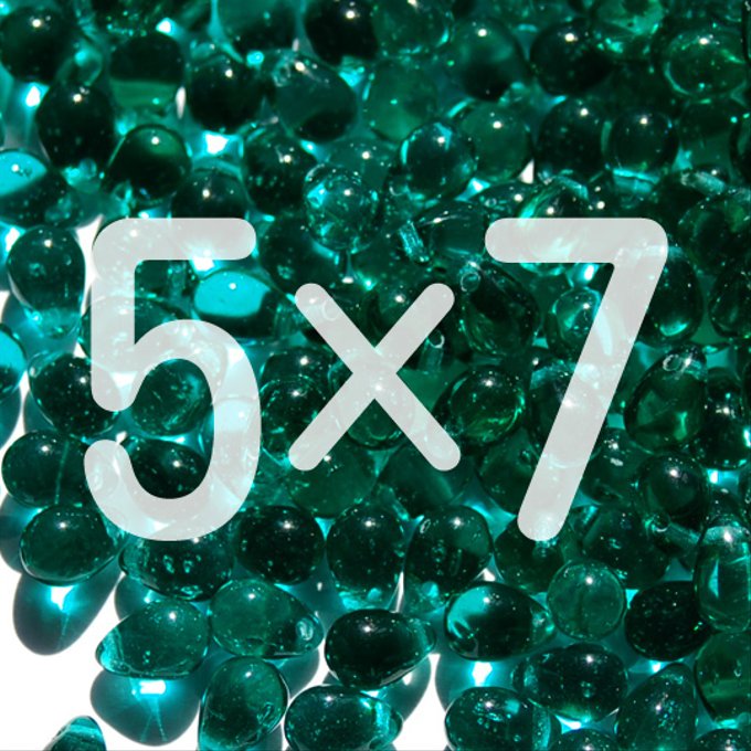 チェコビーズ ドロップ 5x7mm エメラルド グリーン|20個入 ハンドメイド素材 BULBULBEADS