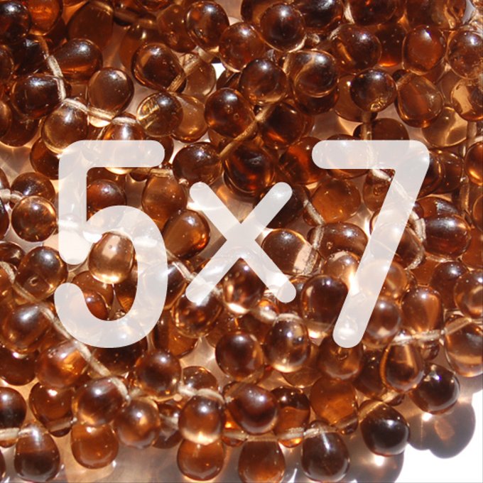 チェコビーズ ドロップ 5x7mm スモーキー トパーズ|20個入 ハンドメイド素材 BULBULBEADS