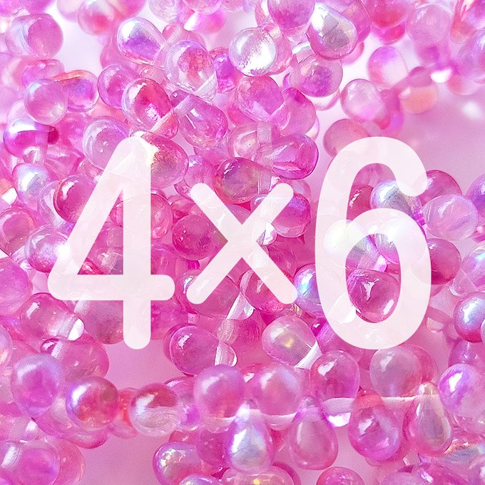 チェコビーズ ドロップ 4x6mm トロピカル ピンク デュアル|20個入 ハンドメイド素材 BULBULBEADS