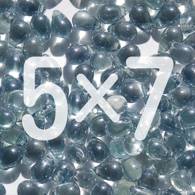 チェコビーズ ドロップ 5x7mm ブルー ラスター|20個入 ハンドメイド素材 BULBULBEADS