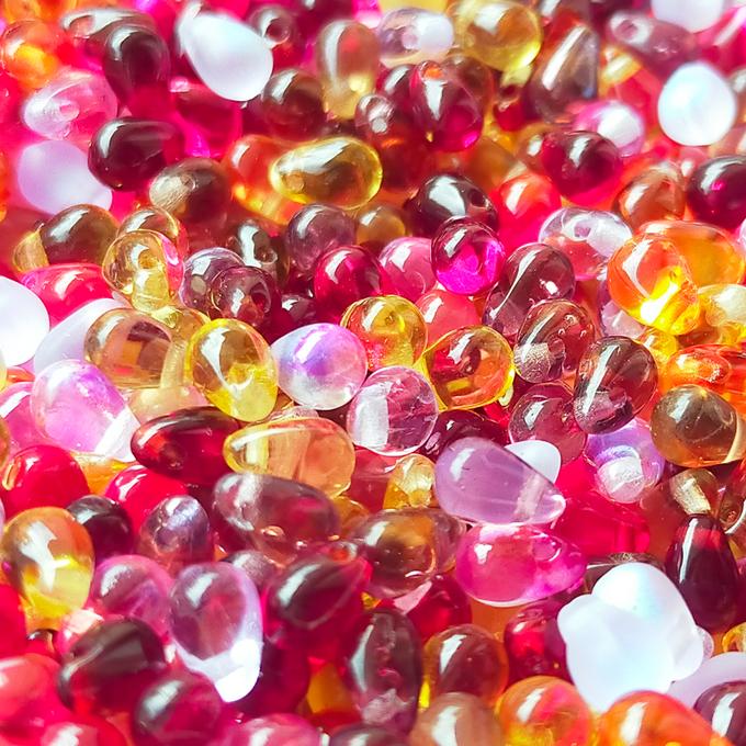 チェコビーズ ドロップ 4x6mm アソートMIX A|100個入 ハンドメイド素材 BULBULBEADS