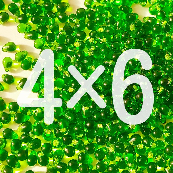 チェコビーズ ドロップ 4×6mm グリーン2|60個入 ハンドメイド素材 BULBULBEADS