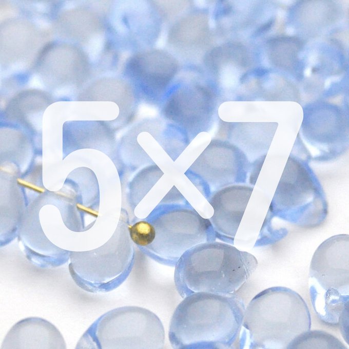 チェコビーズ ドロップ 5×7mm サファイア スーパーライト|40個入 ハンドメイド素材 BULBULBEADS