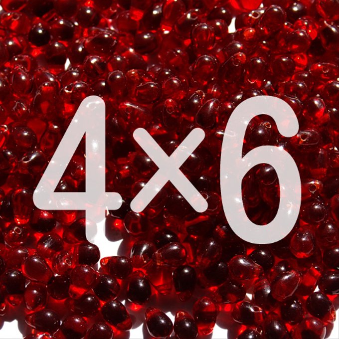 チェコビーズ ドロップ 4x6mm ガーネット 1|30個入 ハンドメイド素材 BULBULBEADS