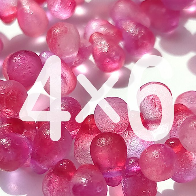 チェコビーズ ドロップ 4x6mm フューシャ ピンク エッチド デュアル|20個入 ハンドメイド素材 BULBULBEADS