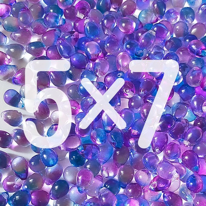 チェコビーズ ドロップ 5×7mm デュアル ブルー パープル|40個入 ハンドメイド素材 BULBULBEADS