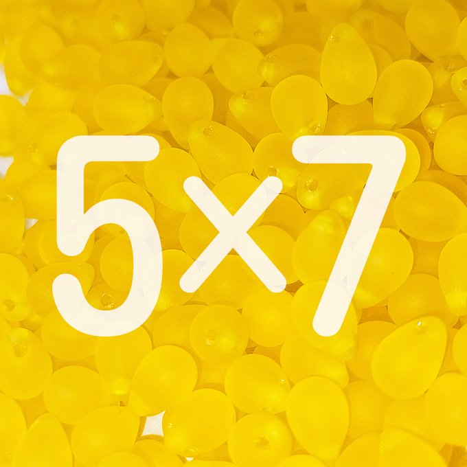 チェコビーズ ドロップ 5x7mm ミモザ イエロー 2 マット|40個入 ハンドメイド素材 BULBULBEADS