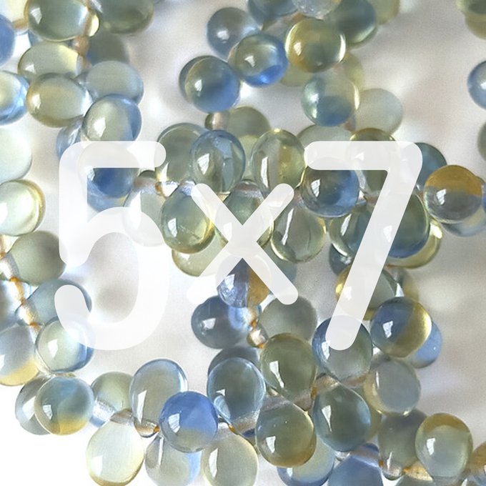 チェコビーズ ドロップ 5×7mm ライト サファイア トパーズ|40個入 ハンドメイド素材 BULBULBEADS