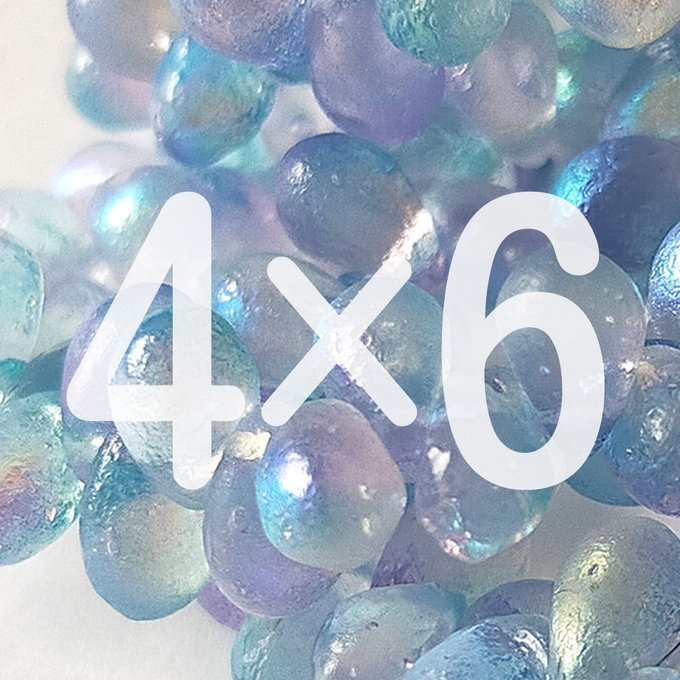 チェコビーズ ドロップ 4×6mm シアン・パープル・エッチドAB|60個入 ハンドメイド素材 BULBULBEADS