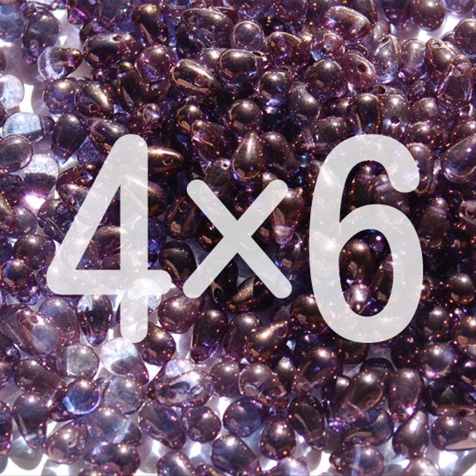 チェコビーズ ドロップ 4x6mm ベガラスター|30個入 ハンドメイド素材 BULBULBEADS