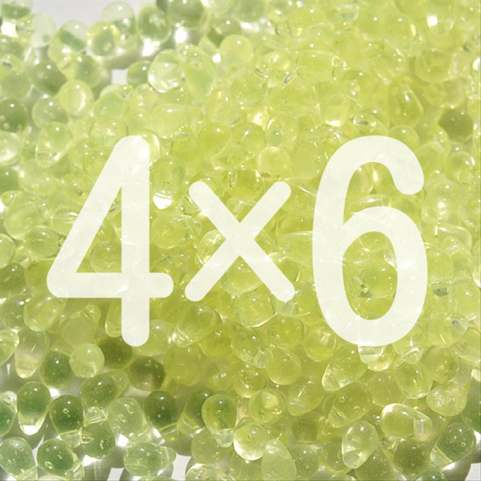 チェコビーズ ドロップ 4×6mm ジョンキルイエロー|40個入 ハンドメイド素材 BULBULBEADS