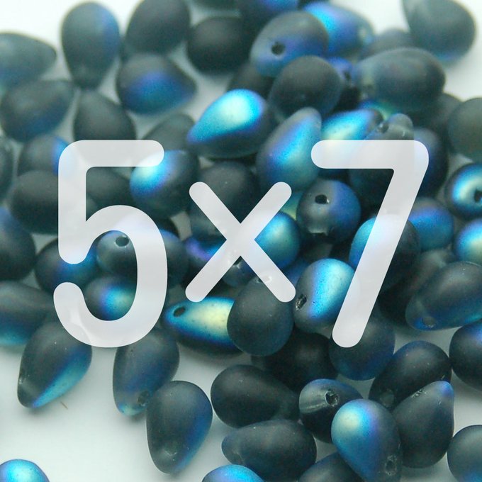 チェコビーズ ドロップ 5x7mm モンタナ ブルー マット AB|30個入 ハンドメイド素材 BULBULBEADS