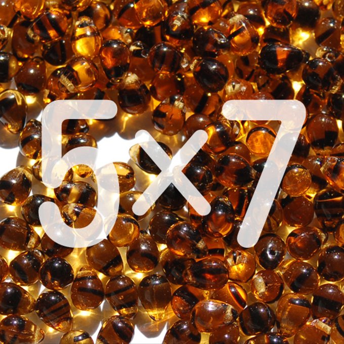 チェコビーズ ドロップ 5x7mm タイガー トパーズ|30個入 ハンドメイド素材 BULBULBEADS