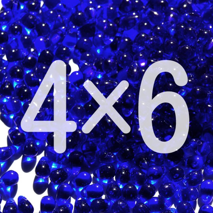 チェコビーズ ドロップ 4x6mm コバルトブルー|30個入 ハンドメイド素材 BULBULBEADS