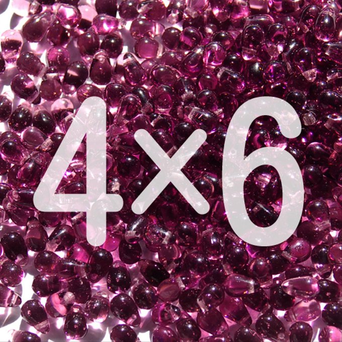 チェコビーズ ドロップ 4x6mm アメジスト|30個入 ハンドメイド素材 BULBULBEADS