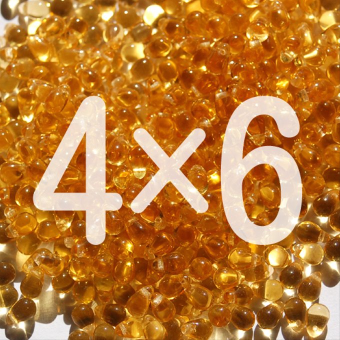 チェコビーズ ドロップ 4x6mm トパーズイエロー4|30個入 ハンドメイド素材 BULBULBEADS