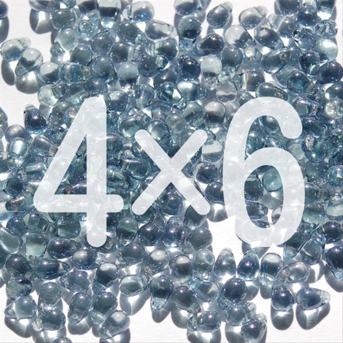 チェコビーズ ドロップ 4x6mm ブルー・ラスター|30個入 ハンドメイド素材 BULBULBEADS