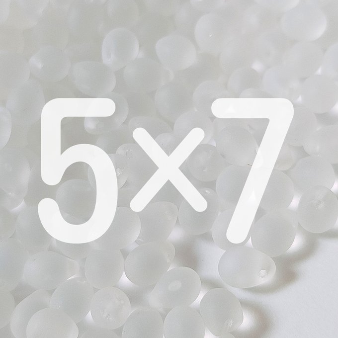 チェコビーズ ドロップ 5×7mm クリスタル クリア マット|40個入 ハンドメイド素材 BULBULBEADS