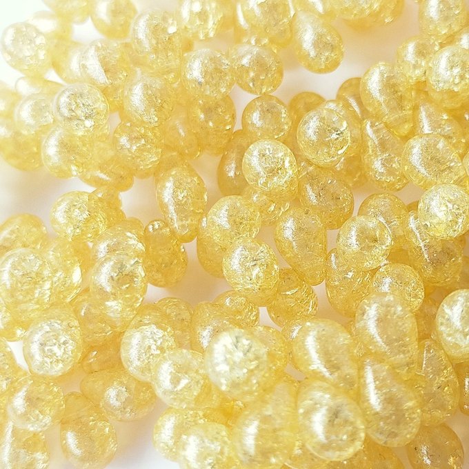 チェコビーズ ドロップ 6×9mm クラックトパーズ・ゴールド|20個入 ハンドメイド素材 BULBULBEADS