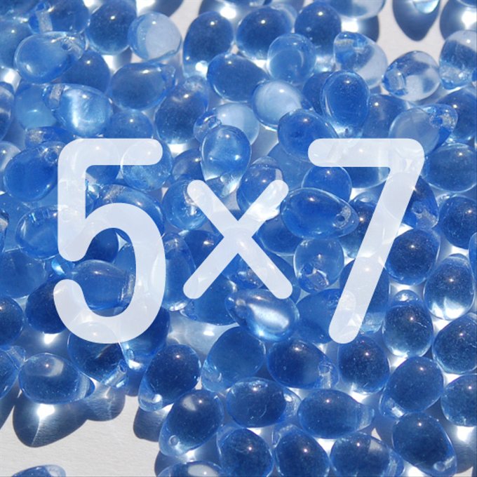 チェコビーズ ドロップ 5×7mm サファイアライト|40個入 ハンドメイド素材 BULBULBEADS