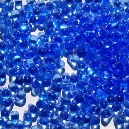 チェコビーズ ドロップ 4x6mm サファイアブルー7・クリア｜30個入 ハンドメイド素材 BULBULBEADS