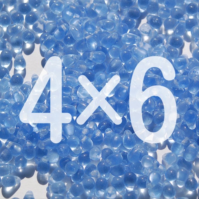チェコビーズ ドロップ 4x6mm サファイアライト｜30個入 ハンドメイド素材 BULBULBEADS