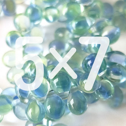 チェコビーズ ドロップ 5x7mm ライト サファイア ジョンキル｜20個入 ハンドメイド素材 BULBULBEADS