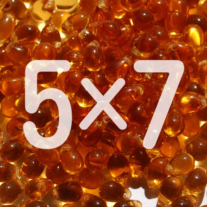 チェコビーズ ドロップ 5x7mm トパーズ ダーク｜20個入 ハンドメイド素材 BULBULBEADS