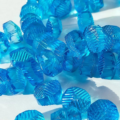 チェコビーズ ラウンダーカット 14×9mm デュアルアクアブルー｜2個入 ハンドメイド素材 BULBULBEADS