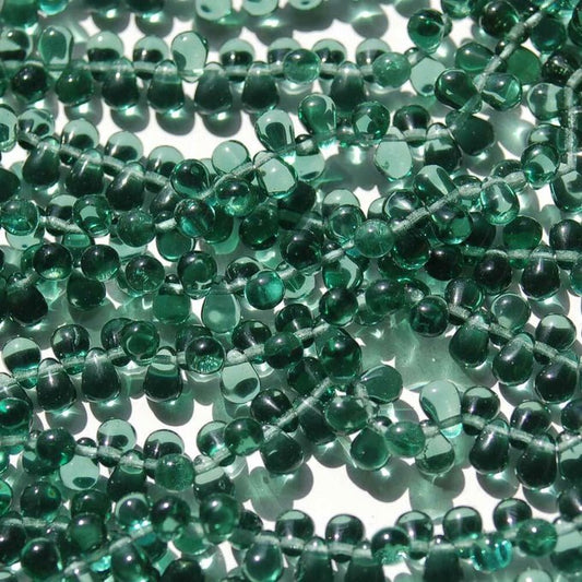 チェコビーズ ドロップ 4×6mm トルマリン｜60個入 ハンドメイド素材 BULBULBEADS