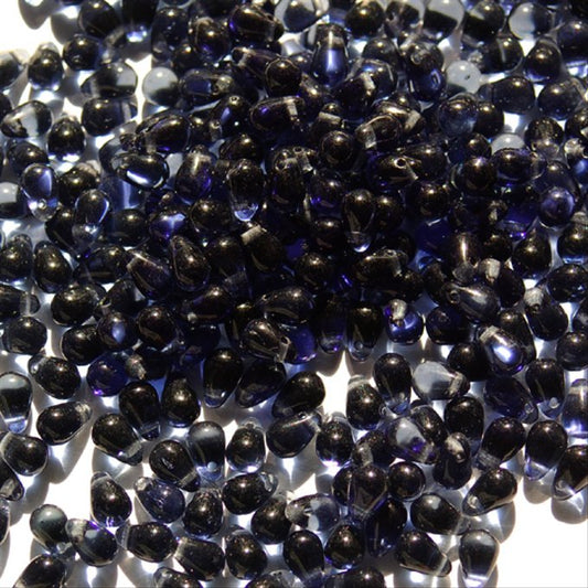 チェコビーズ ドロップ 4×6mm モンタナブルー｜40個入 ハンドメイド素材 BULBULBEADS