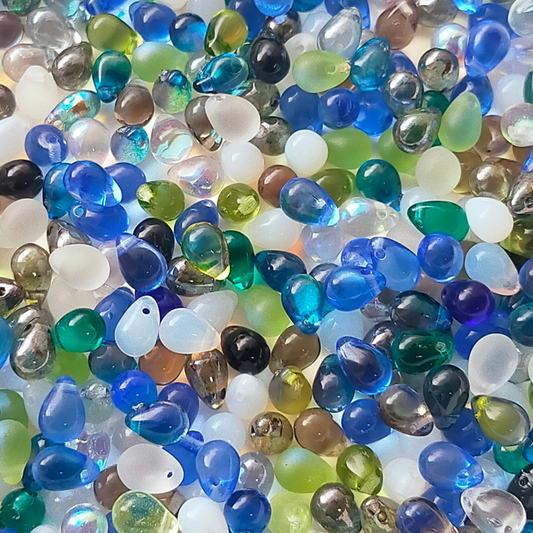 チェコビーズ ドロップ 5x7mm アソートMIX B｜75個入 ハンドメイド素材 BULBULBEADS
