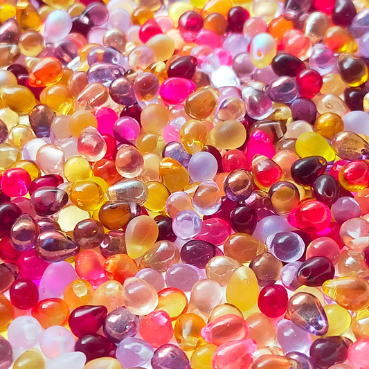 チェコビーズ ドロップ 5x7mm アソートMIX A｜75個入 ハンドメイド素材 BULBULBEADS